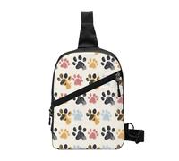 Formule Forme Teoria Lezione di Matematica Parola Stampato Borsa a Tracolla Borsa a Tracolla per Uomo Donna, Pieghevole Outdoor Crossbody Petto Pack Sport Daypacks, Modello di zampa di cane, One Size