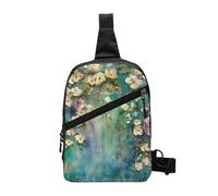 Formule Forme Teoria Lezione di Matematica Parola Stampato Borsa a Tracolla Borsa a Tracolla per Uomo Donna, Pieghevole Outdoor Crossbody Petto Pack Sport Daypacks, Albero Fiori Di Edera Floreale, One