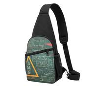 Formule Forme Teoria Lezione di Matematica Parola Stampato Petto Bag Sling Bag per Uomo Donna, Outdoor Crossbody Fanny Pack Escursionismo Petto Pack Sport Daypacks