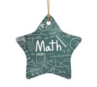 Formule Forme Teoria Lezione di Matematica Stampa Parola Ciondolo A Forma Di Ceramica Ornamenti Di Natale, Personalizzato Vacanza Natale Decor