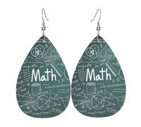 Formule Forme Teoria Matematica Lezione Parola Teardrop Orecchini Donna Stampa Pendente Con Gancio Moda Vintage Party Daily Wear, Misura unica, Pelle