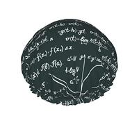 Formule matematiche scritte a mano Modello Cuffia da doccia Donna Cappucci per capelli lunghi riutilizzabili con fascia elastica Cappello da doccia a doppio strato per adulti Bambini