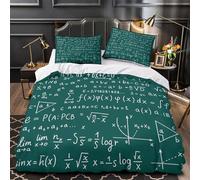 Formule matematiche Set Di Copripiumino Set di biancheria da letto 3 Pezzi microfibra stampa di 3D cerniera nascosta con federa Lavagna educativa copripiumino for coppie e adulti Single（140x200cm）