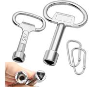 FORMVERSITY Chiave Triangolare, 2 Pezzi Chiave Universale per Contatori Chiave Contatore Gas, Chiave Passepartout Universale Set Chiave Triangolare, Chiave Triangolare Bidone Spazzatura （Argento）