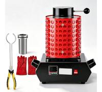 Fornace per Fondere Oro, Macchina per Fusione Automatica da 2000W | Fornace Elettrica per Fusione da 1/2/3 Kg Fino a 1150°C per la Lavorazione di Oro, Argento e Rame(red,2kg)