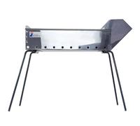 Fornacella Arrosticini, Acciaio - Barbecue Canaletta per Spiedini, Salsicce, Souvlaki, Kebab - 50 cm con gambe in ferro - Made in Italy - Artigianale e Compatta