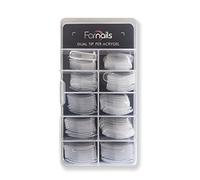 Fornails, Dual Tip per Acrygel unghie in acrilico trasparente per nail art con sistema gel a raggi UV, copertura completa, con scala graduata, ideali per ricostruzione, 100 pezzi