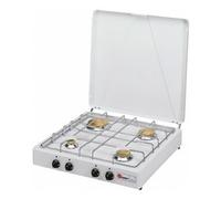 CF Parker Fornello a Gas GPL 4 Fuochi Griglia in Acciaio con Coperchio colore Bianco - 542C