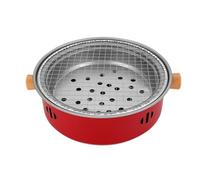 Fornello a Carbone Portatile Multifunzionale, Preparazione del tè all'aperto for Interni e griglia for Barbecue con Design Facile da Pulire(Red)