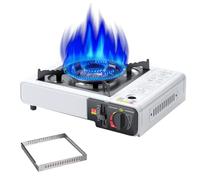 Fornello a cassette per esterni, fornello da cucina, campeggio, bruciatore potente, fornello robusto, controllo della fiamma multi-livello, accensione automatica per escursionismo, trekking, viaggi
