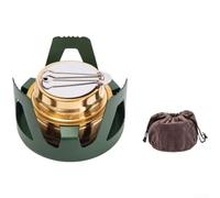 Fornello a Combustibile Solido Portatile Anti-Vento | Design compatto, leggero, ideale per zaino, per campeggio selvaggio, trekking montano(Green)