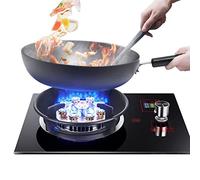 Fornello A Gas 1 Bruciatore, Bruciatore Wok Grande Fuoco Da 5,2KW-9 Cavità Con Funzione Di Temporizzazione Protezione Spegnimento Fiamma, For Cucina Domestica Stufa Indipendente Da Campeggio All'apert