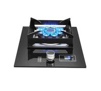 Fornello a gas 1 bruciatore,Fornello a gas da campeggio,5.2KW 9 cavità timer ad alta fuoco, piano cottura in vetro temperato, con protezione anti-fiamma, kit sorgente NG/GPL (NG)