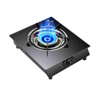 Fornello A Gas 1 Fuoco, Fuoco Ciclonico Da 4,0 KW, Portapentole In Lega Di Alluminio E Vetro Temperato Nero, Fornello Di Conversione Gas Naturale/gas Liquefatto, Con Protezione Antincendio(LPG)