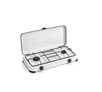 FORNELLO A GAS 2 FUOCHI BIANCO + COPERCHIO 59X32