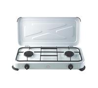 Fornello a Gas 2 Fuochi con Coperchio 2,6 Kw