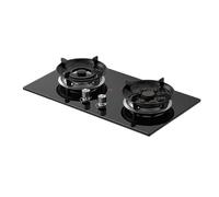 Fornello A Gas 2 Fuochi, Fornello In Rame Fuso Con Vetro Temperato, Fornello Di Conversione GN/GPL, Con Protezione Antincendio, 4,8KW/5,2KW, Adatto For Casa E Camper(NG)