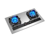 Fornello A Gas 2 Fuochi, Fornello Quadrato In Rame Fuso In Acciaio Al Titanio, Fornello Convertitore NG/GPL Con Protezione Antincendio E Blocco Di Sicurezza For Bambini, For Cucina Domestica(LPG)