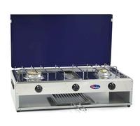 Fornello a Gas 2 Fuochi Gpl / Metano con Grill 1,5 kW Casa Campeggio Grigio Blu