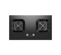 Fornello A Gas 2 Fuochi, Portapentole In Rame Fuso In Vetro Temperato Nero Da 5,2KW, Fornello Di Conversione GPL/GN Con Protezione Antincendio E Timer, For Campeggio Camper Domestico(LPG)