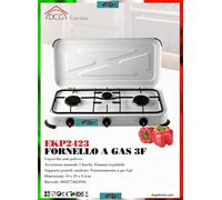 Fornello a Gas 3 Fuochi Campeggio Balcone Terrazzo Coperchio Anti-polvere GPL