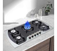 Fornello a gas a 5 fuochi, fornello a gas da incasso per interni, in acciaio inox per camper, fornello a gas a 5 fuochi, fornello a gas moderno da incasso, cinque bruciatori a gas