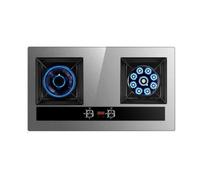 Fornello a gas con 2 fuochi, timer da 180 minuti, protezione anti-fiamma, pannello in lega di titanio per una cottura sicura ed efficiente