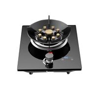 Fornello A Gas Da 33 Cm, Fiamma Alta Temporizzata A 9 Cavità Da 7,2 KW, Portapentole In Ghisa Di Vetro Temperato Nero, Adatto For Cucine Domestiche, Con Funzione Timer Di Protezione Dalla Fiamma (Siz