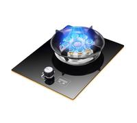 Fornello A Gas Da 33 Cm, Timer A Fuoco Alto Da 5,2 KW, 9 Cavità, Portapentole In Ghisa In Vetro Temperato Nero, Con Protezione Antispegnimento(LPG)