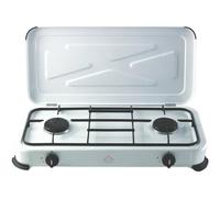 Fornello a Gas DCG GPL 2 Fuochi 2,6 kW con Coperchio Antipolvere