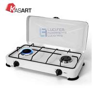 FORNELLO A GAS GPL A 2 FUOCHI CON COPERCHIO PER CAMPEGGIO PIC NIC OUTDOOR