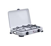 Fornello A Gas Gpl Con Bombola 2 Due Fuochi Con Coperchio Camping Portatile