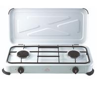 Fornello a Gas 2 Fuochi Accensione Manuale Cucina da Campeggio Fiamma Regolabile