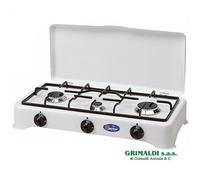 CF Parker Fornello a Gas GPL 3 Fuochi con Coperchio colore Acciaio - 5327CGP