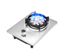 Fornello a gas integrato, bruciatore singolo con supporti FFD e ghisa, design compatto per una cottura efficiente