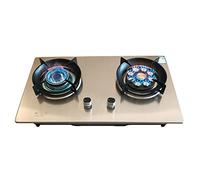 Fornello A Gas Piano Cottura 2 Fuochi, Piano Cottura A Gas Incorporato In Acciaio Inossidabile Ispessito GPL/NG Dual Fuel Facile Da Pulire For Camper, Con Tubo Flessibile E Fascetta (Size : LPG)