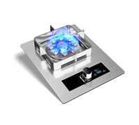 Fornello a gas portatile ad alte prestazioni, bruciatore da 9,8 kW, con timer, in vetro temperato, antiscivolo, protezione contro la fiamma per campeggio, cucina all'aperto e uso di emergenza