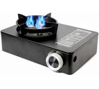 Fornello A Gas Portatile Compatto con Bruciatore Ad Alta Potenza da 4,8 Kw - Fornello da Campeggio A Propano Butano con Accensione Elettronica Controllo della Fiamma Scudo Antivento E Custo