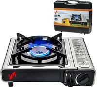 Fornello a Gas Portatile da Campeggio, Bruciatore Protezione Antivento valigetta