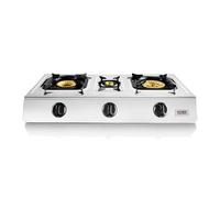 PIANO COTTURA HAEGER Triple Safine, a gas da tavolo, 3 zone di cottura, Acciaio inox, Zone di cottura 3, Bianco, Nero
