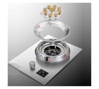 Fornello A Gas Singolo In Acciaio Inox, Con Timer E Funzione Di Protezione Da Spegnimento Fiamma, Con Protezione Termocoppia(LPG)