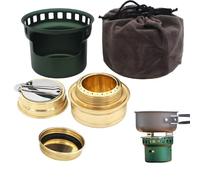 Fornello ad alcol, fornello da campeggio portatile ultraleggero in metallo con borsa portaoggetti, mini riscaldatore ad alcol per campeggio all'aperto, escursionismo, zaino in spalla, picnic, for