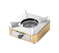 Fornello ad alcool, fornello per zaino in spalla in acciaio inossidabile Design in un unico pezzo Struttura a cassetto Bruciatore a spirito per campeggio da picnic all'aperto (oro ricco)