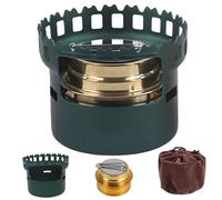 Fornello ad alcool per campeggio Bruciatore ad alcool portatile in ottone con supporto e custodia per zaino in spalla, escursionismo, emergenza all'aperto