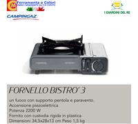 Fornello BISTRO' 2200W Campeggio Con Supporto Pentola Accensione Piezoelettrica