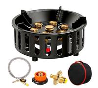 Fornello Campeggio 16800W A Gas Con 3 Adattatori, Antivento Con Accensione Piezoelettrica, Borsa Per Il Trasporto, Piano Cottura Portatile Per Esterno