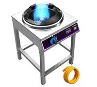 Fornello Campeggio Gas in Acciaio Inox da 40 KW, Regolatore di Pressione Regolabile e Tubo Flessibile in Treccia D'acciaio da 1,5 M con Gambe Rimovibili, per Campeggio e Tailgating