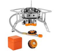 Fornello da campeggio a gas, 6800 W, pieghevole, mini fornello a gas da campeggio, con accensione piezoelettrica, per attività all'aperto, picnic, trekking, escursionismo
