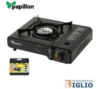 Fornello da Campeggio a Gas Butano Cucina Portatile in Valigetta + 4 Cartucce