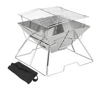 Fornello da Campeggio a Legna | Attrezzatura in Acciaio con Altezza Regolabile - Stufa a Legna per Campeggio - per Backpacking, Terrazzo, Giardino, Picnic, Cortile, Famiglia, Amici, Coppie